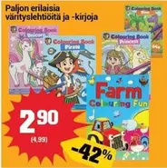 värityslehtiöitä ja -kirjoja