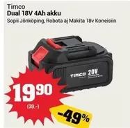 Makita - Dual 18V 4Ah akku