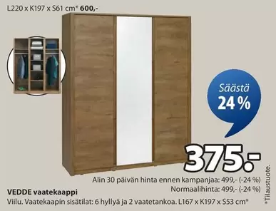 VEDDE vaatekaappi