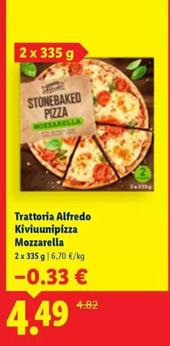 Kiviuunipizza Mozzarella