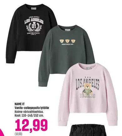 Vanita-collegepaita tytöille