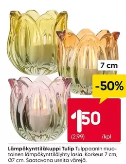 Lämpökynttiläkuppi Tulip