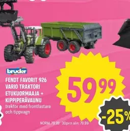 FAVORIT 926 VARIO TRAKTORI ETUKUORMAAJA + KIPPIPERÄVAUNU