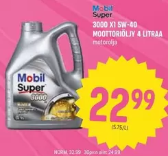3000 X1 5W-40 MOOTTORIÖLJY 4 LITRAA