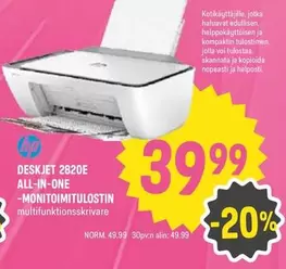 Hp - DESKJET 2820E ALL-IN-ONE -MONITOIMITULOSTIN