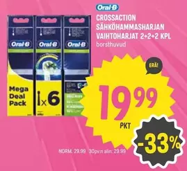 Oral B - CROSSACTION SÄHKÖHAMMASHARJAN VAIHTOHARJAT