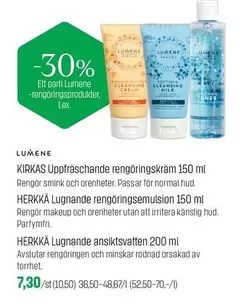 Ett parti Lumene -rengöringsprodukter