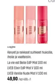 Belle - La vie est EdP Mist 100 ml, LVEB Elixir EdP Mist V 100 ml, LVEB Vanille Nude Mist V 100 ml