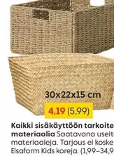 sisäkäyttöön tarkoite materiaalia