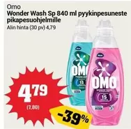 Wonder Wash Sp 840 ml pyykinpesuneste pikapesuohjelmille