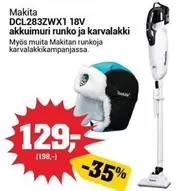 Makita - DCL283ZWX1 18V akkuimuri runko ja karvalakki