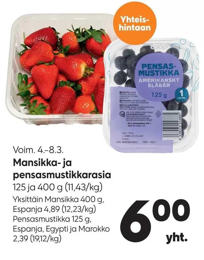 Mansikka-ja pensasmustikkarasia