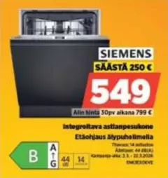 Siemens - Integroitava astianpesukone