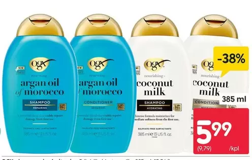 argan oil of morocco, coconut milk