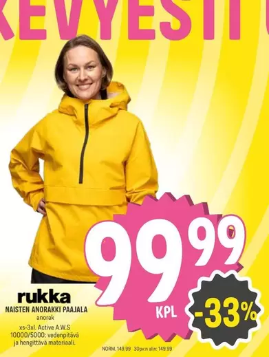 RUKKA NAISTEN ANORAKKI PAAJA