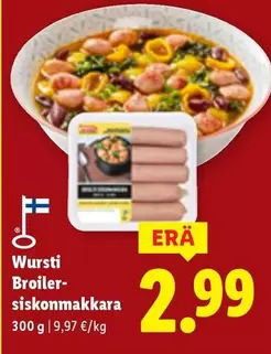 Wursti Broiler-siskonmakkara