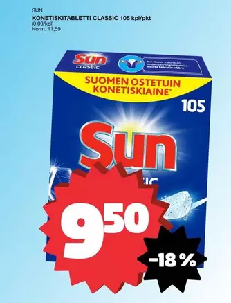 KONETISKITABLETTI CLASSIC 105 kpl/pkt