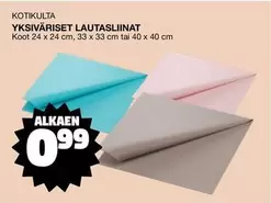 YKSIVÄRISET LAUTASLIINAT