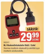 BL Vikakoodinlukulaite Obdii / Eobd
