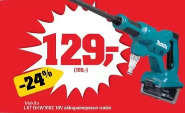 Makita - LXT DHW180Z 18V akkupainepesuri runko