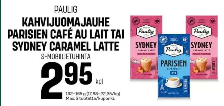 KAHVIJUOMAJAUHE PARISIEN CAFÉ AU LAIT TAI SYDNEY CARAMEL LATTE
