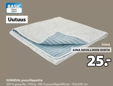 SUNNDAL puuvillapeitto