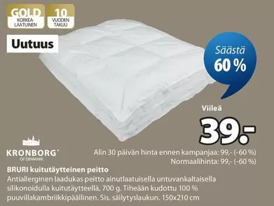 BRURI kuitutäytteinen peitto