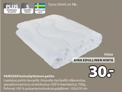 VANGSEN kuitutäytteinen peitto