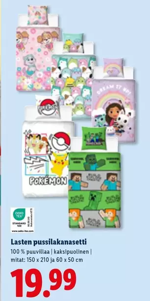 Lasten pussilakanasetti