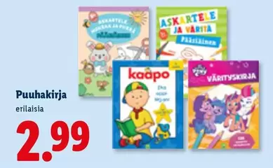 Puuhakirja erilaisia