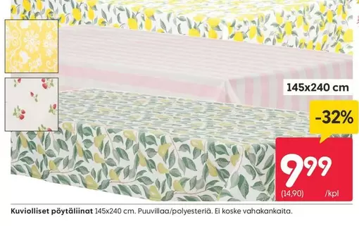 Kuviolliset pöytäliinat