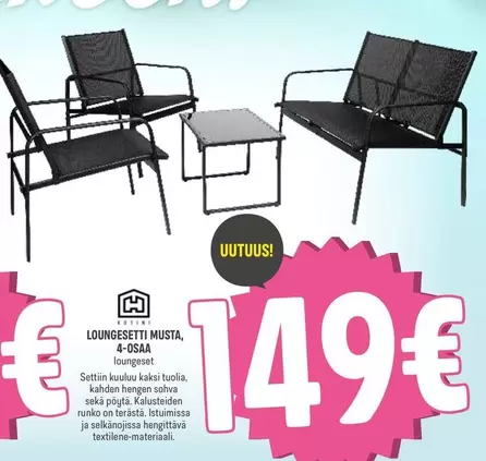 LOUNGE SETTI MUSTA, 4-OSAA