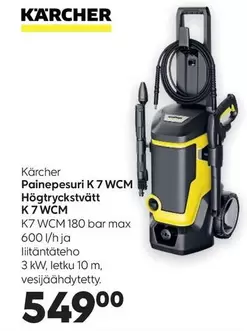 Painepesuri K 7 WCM Höyrytryckstvätt K 7 WCM