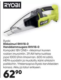 Ryobi - Rikkimuri RHV18-0 Handdamm sugare RHV18-0