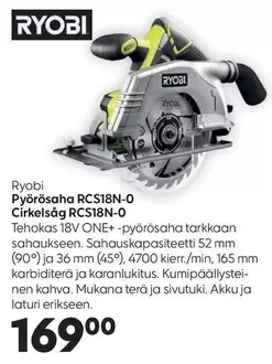 Ryobi - Pyörösaha RCS18N-0 Cirkelsåg RCS18N-0