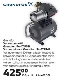 Grundfos - Vesipumppu  JP4-47 PT-H