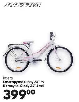 Lastenpyörä Cindy 24" 3v Barncykel Cindy 24" 3 vxl