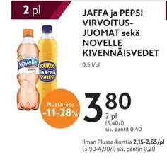Novelle - JAFFa ja PEPSI VIRVOITUS-JUOMAT sek
uevo NOVELLE KIVENNAISVEDET