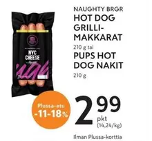 HOT DOG GRILLI-MAKKARAT PUPS HOT DOG NAKIT