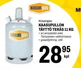 KAASUPULLON TÄYTTÖ TERÄS 11 KG