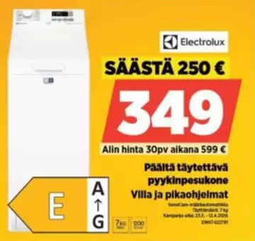 Pääl täytettävä pyykinpesukone