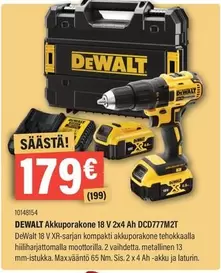 Dewalt - Akkuporakone 18 V 2x4 Ah DCD777M2T