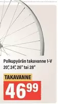 Polkupyörän takavanne 1-V