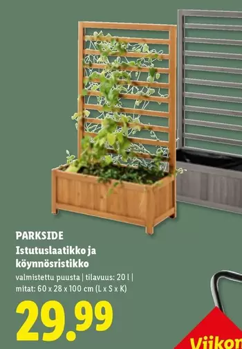 Istutuslaatikko ja köynnösristikko