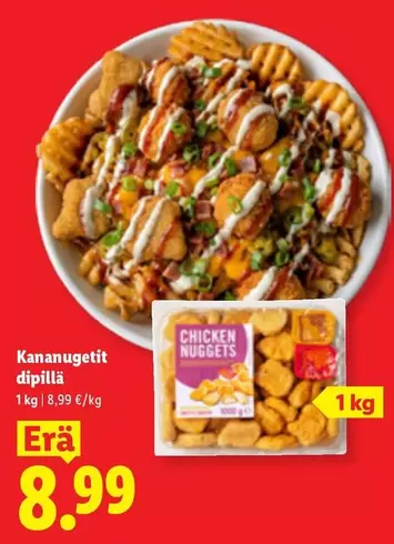 Kananugetit dipillä