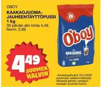 Original - KAACAOJUOMA-JAUHEENTÄYTTÖPUSSI