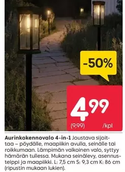 Aurinkokennovalo 4-in-1