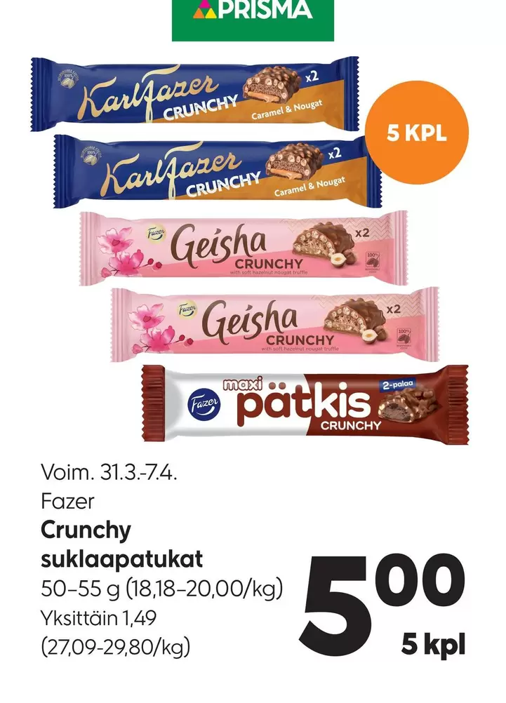 Nougat - Crunchy suklaapatukat