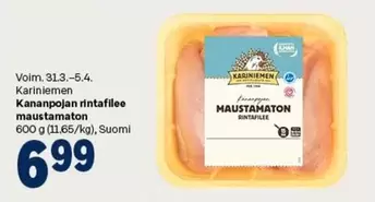 Kananpojan rintafilee maustamaton