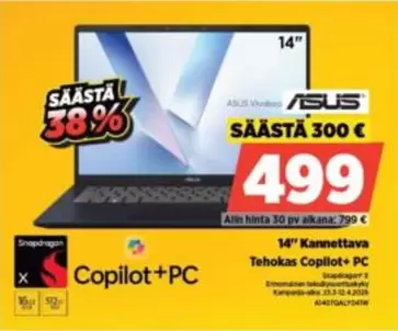 Asus - 14" Kannettava Tehokas Copilot+ PC